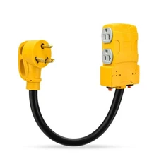 30 Amp to 20 110V RV Distribution Adapter, TT-30P 4 X 5-20R/15R RV... 