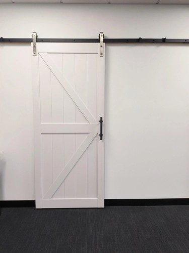 Sliding Barn Door Ready to Assemble, DIY White MDF Interior Door - Picture 3 of 5