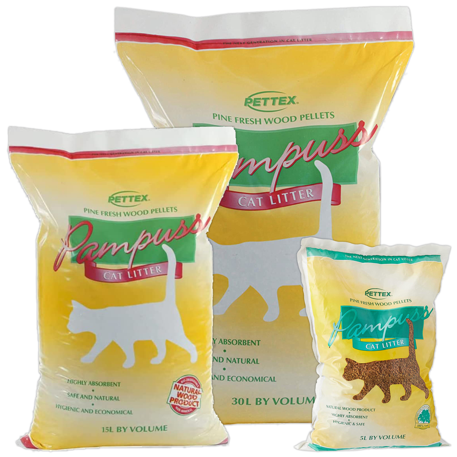Pettex Pampuss Wood Base Cat Litter Natural Biodegradable Kitten Safe