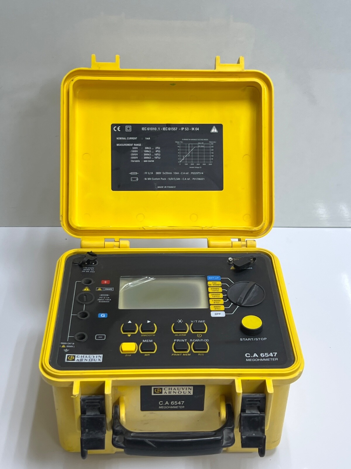 CHAUVIN ARNOUX C.A 6547 MEGOHMMETER (FOR PARTS)