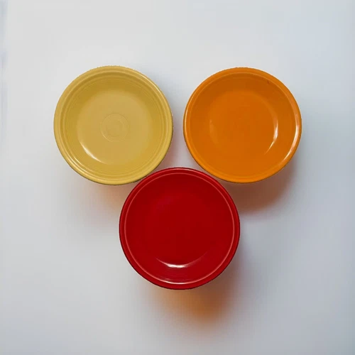 Fiesta Red, Yellow & Orange Small Salad/Bread Plates 7” Lot of 3