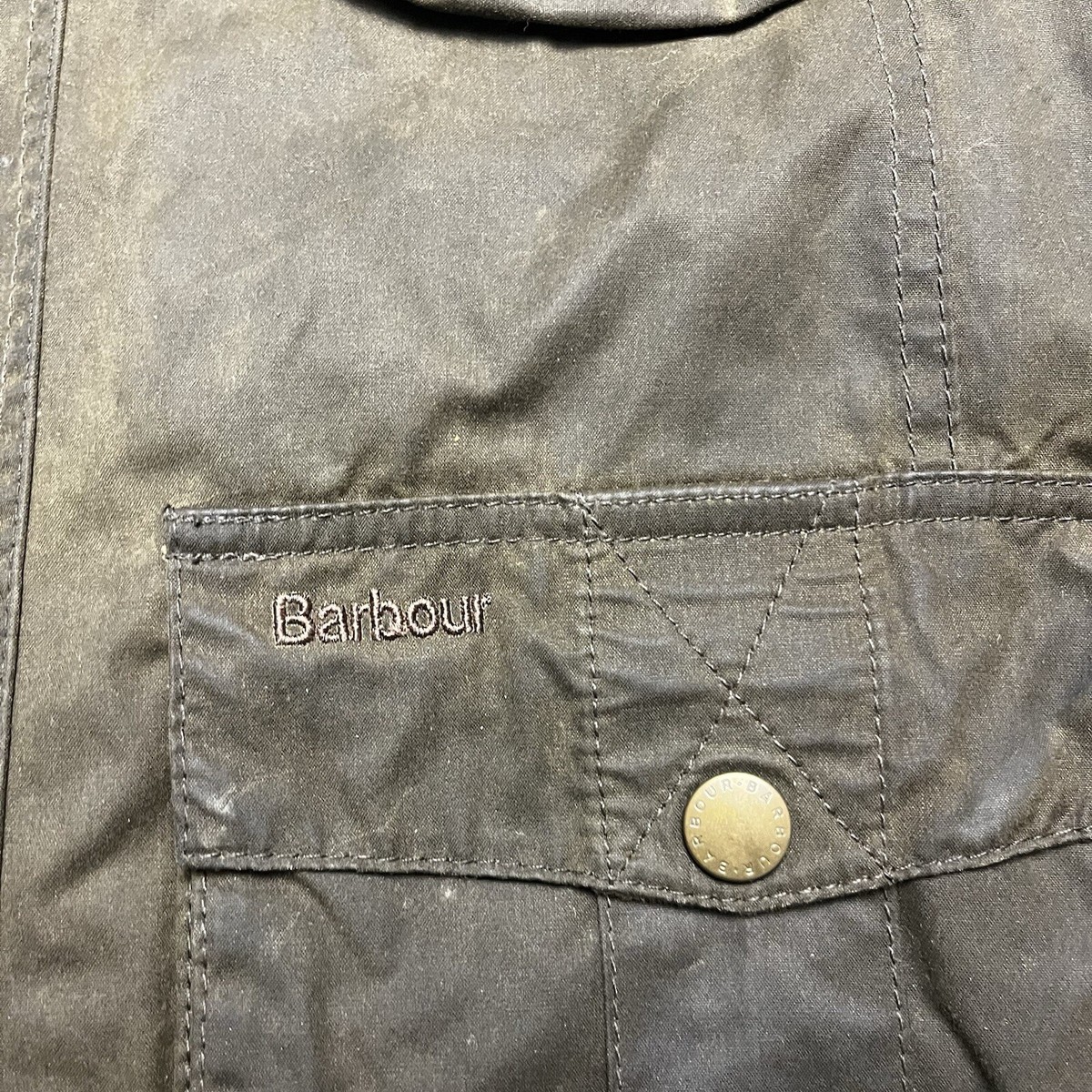Barbour New Utility Waxed Cotton Jacket Coat Olive Men's M Barbour New Utility Waxed Cotton Jacket Coat Olive Men's M