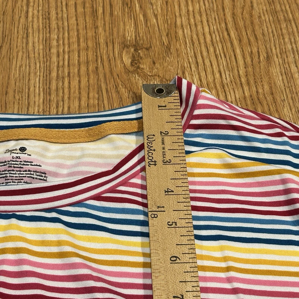 Lot of 2 Secret Treasures L/XL Short Sleeve Sleep Shirts Pink Sheep Striped - Image 3 of 4