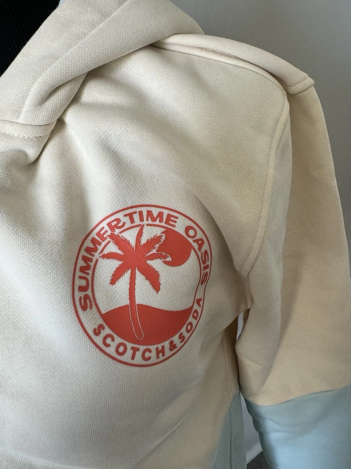 Scotch & Soda Women's Summertime Oasis Hoodie Colorblock Full Zipped Size 16 XL - Image 4 of 4