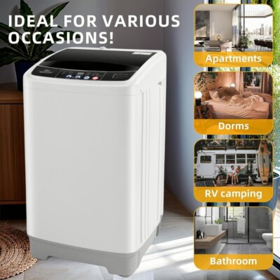 Portable Full-automatic Washing Machine 15.6 lb Compact Washer Shock Absorption