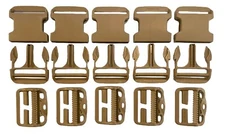 5pk USMC Coyote 2" Belt Buckle Repair Kit – Male/Female Side Release NEW