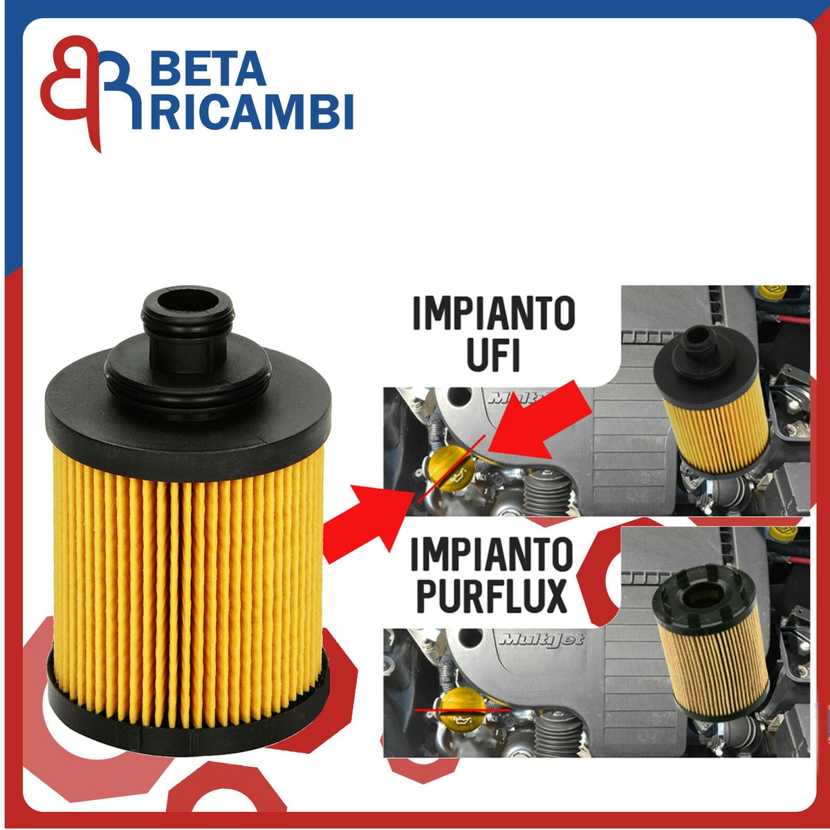 KIT TAGLIANDO 4 FILTRI 4L OLIO SELENIA WR 5W-40 FIAT PANDA/500 1.3 MULTIJET 55KW/51KW - Foto 8