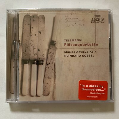 NEW-TELEMANN FLOTENQUARTETTE (FLUTE QUARTETS) GOEBEL/KOLN BMG PRESS CD 