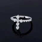 14K White Gold Plated 0.5Ct Moissanite Round Cut Religious Cross Daily Wear Ring