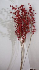 Set of 7 METALLIC RED BERRIES 18" Christmas FLORAL PICKS STEMS
