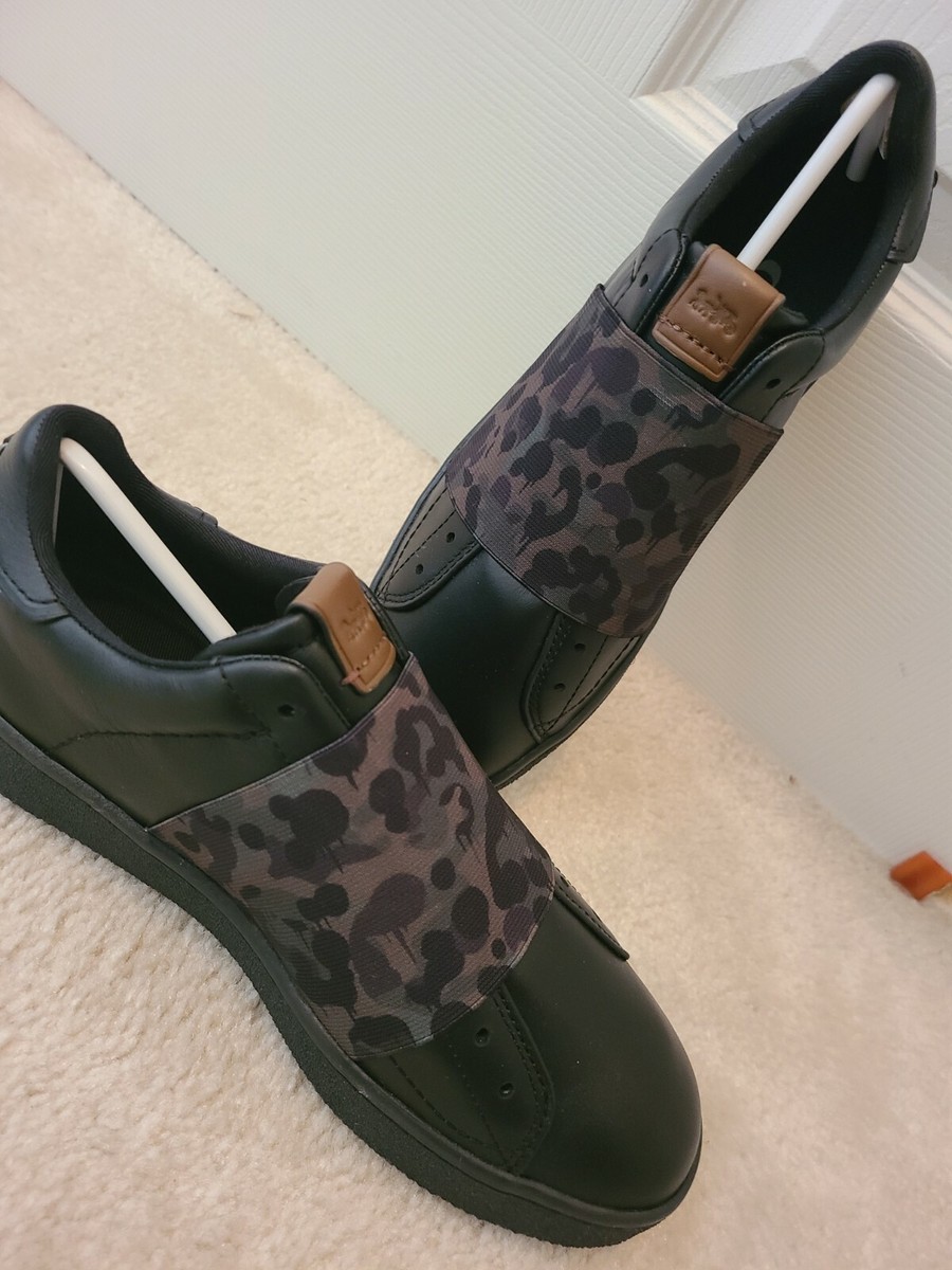 $250 NEW COACH LEATHER SNEAKERS SHOES BLACK WOMEN'S IN BOX