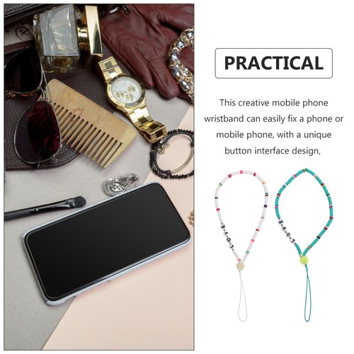 2 PCS Mobile Phone Non-slip Bracelet Miss Lanyard Charm Wristlet - Zdjęcie 7 z 12