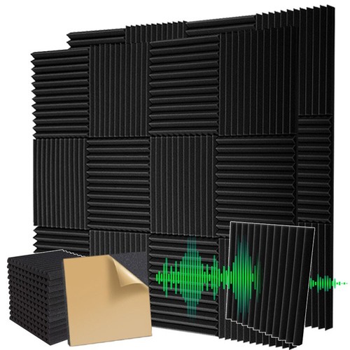 12 ~ 96 PACK 12"X12"X1" Samoprzylepne panele akustyczne Klin Dźwiękoszczelne panele piankowe - Zdjęcie 13 z 16