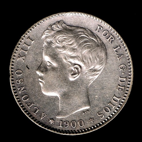 SPAIN - PESETA 1900 (00) SM-V UNC KM# 706, ALFONSO XIII - Picture 2 of 2