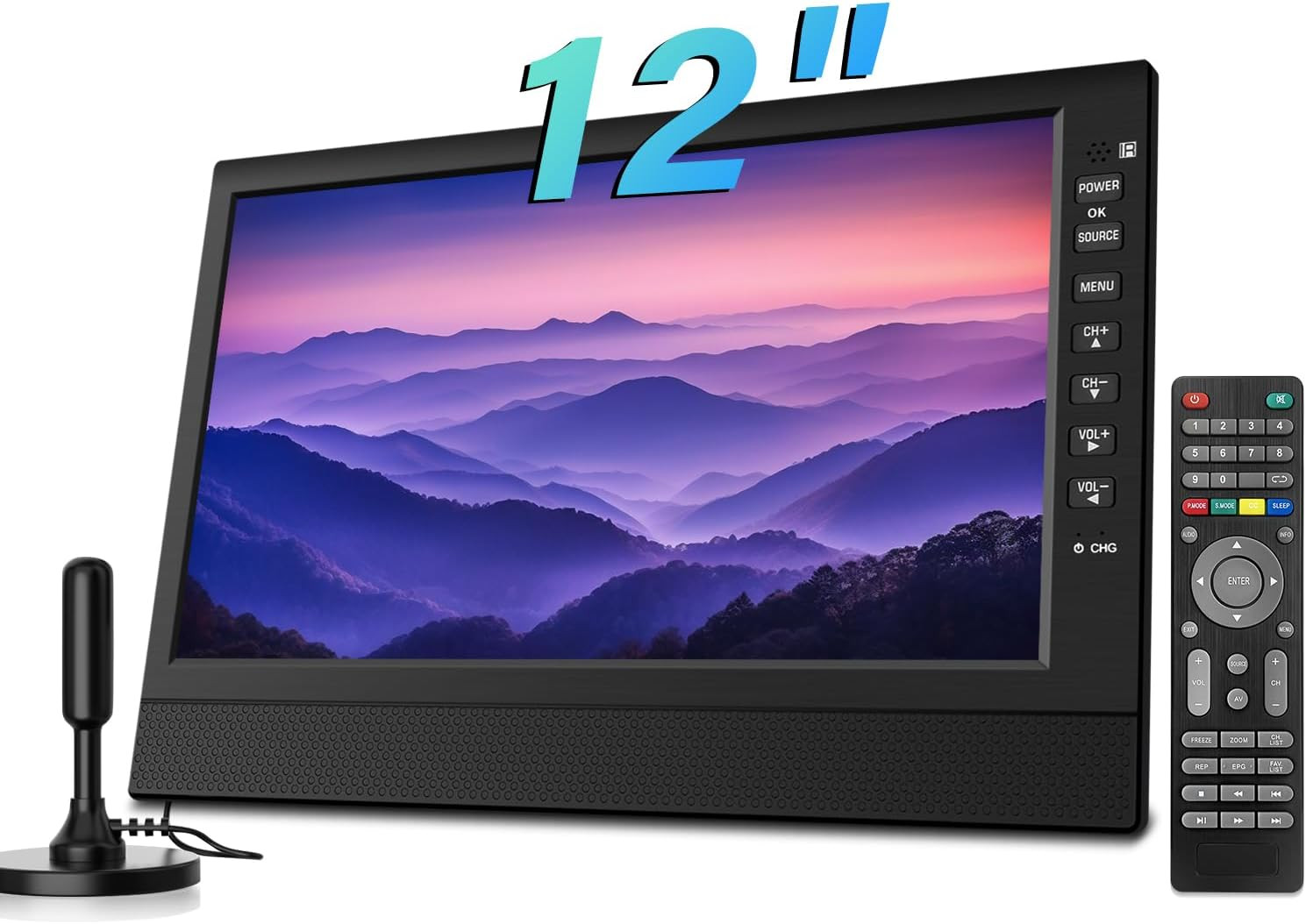 Compact 12-Inch HD Portable TV with HDMI/USB - Perfect for Home & Travel