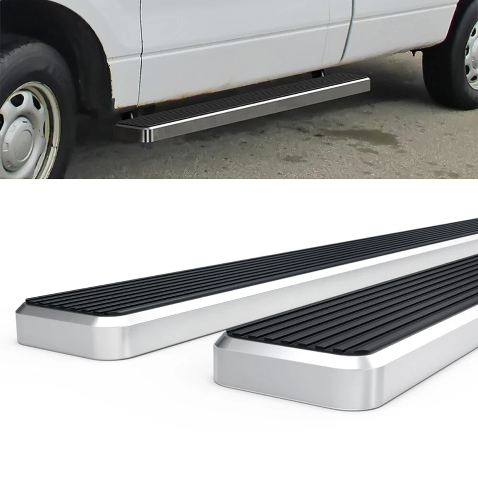 Tabla de correr HD Ridez 6" plateada ajuste 09-14 Ford F150 cabina regular Foto 4 de 4