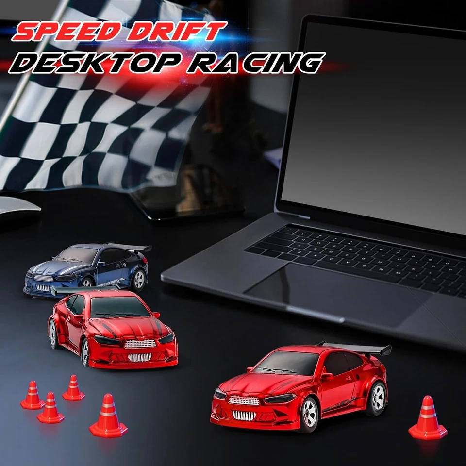 1/64 Drift RC Car Mini 2.4Ghz Racing Drift Remote Contrl Sportscar Model Toy Red - Image 3 of 4