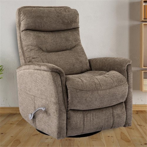 Bowery Hill Polyester Manual Swivel Glider Recliner in Heather Brown - Picture 4 of 4