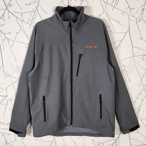 Merrell Gray Full Zip Aeroblock Lightweight Windbreaker Jacket | Men's XL