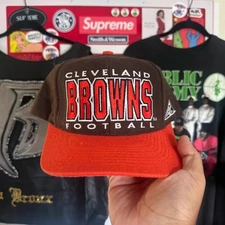 Vintage NFL Cleveland Browns Spell Out Apex One Wool Snapback Hat