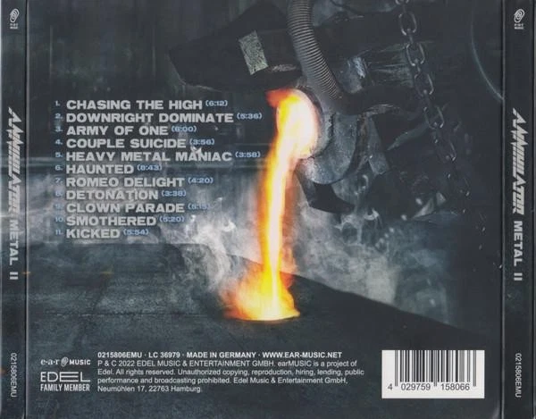 Annihilator Metal II CD Germany Ear Music 2022 in tri-fold digipak. Sealed. Has - Bild 2 von 2