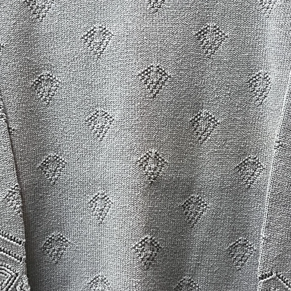 Suéter De Colección Van Heusen Para Mujer Mediano Intarsia Azul Marino Años 90 Y2K Clásico Festoneado Foto 4 de 4