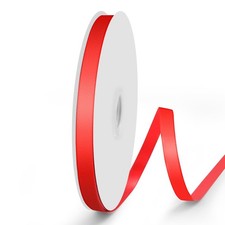 Double Faced Red Satin Ribbon 3/8 Inch x 50 Yards Polyester Gift Wrapping