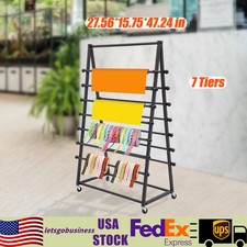 7 Tier Ribbons Roll Storage Rack Metal 2-Sided Ribbon Organizer Wire Spool Stand