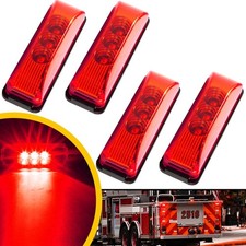 4pcs Red 3-led Side Marker Lights Rv Truck Trailer Clearance Light Waterproof Us 4pcs Red 3-led Side Marker Lights Rv Truck Trailer Clearance Light Waterproof Us