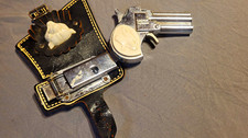 Hubley Vintage Diecast Toy Derringer Cap Gun w/ Holster VINTAGE RARE GREAT SHAPE