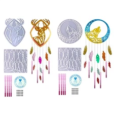 Dream Catcher Wind Chime Epoxy Mould SetFun Christmas Elk Wolf Wind Chimes