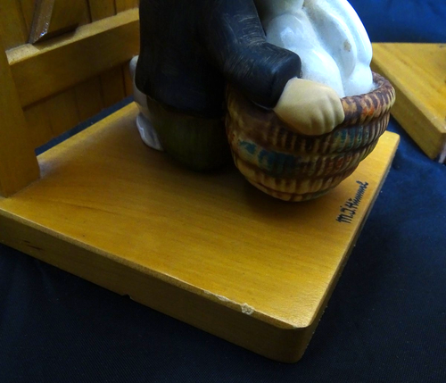 (2) Vintage Hummel Figurine Bookends Boy w/ Bunnies Girl w/ Chicks - Picture 19 of 24