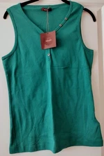Jade Green Cotton Jersey Vest Top.   16. New