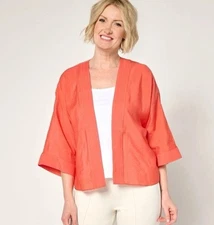 Attitudes by Renee Woven OpenFront Topper Chili Small A692368