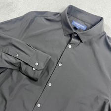 Mizzen  Main Leeward Shirt Men Large Trim No Tuck Black Performance Button Down