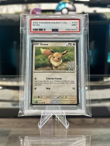 Pokémon Eevee TCG Holiday Calendar Illustration Stamped Card 133/165 PSA 9