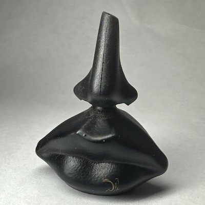 Salvador Dali Le Roy Soleil Noir Mini Perfume Bottle Matte Black Lips & Nose 90s