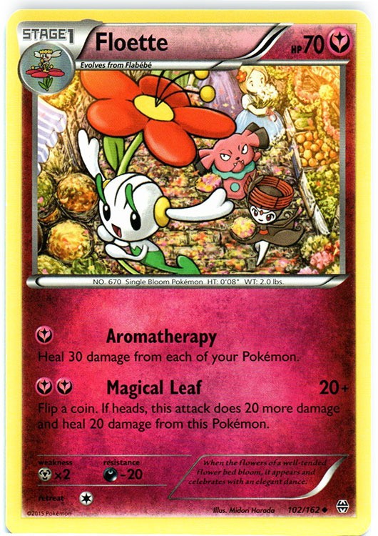 Floette - 102/162 - Uncommon (Mp) BREAKThrough - Fairy Pokémon