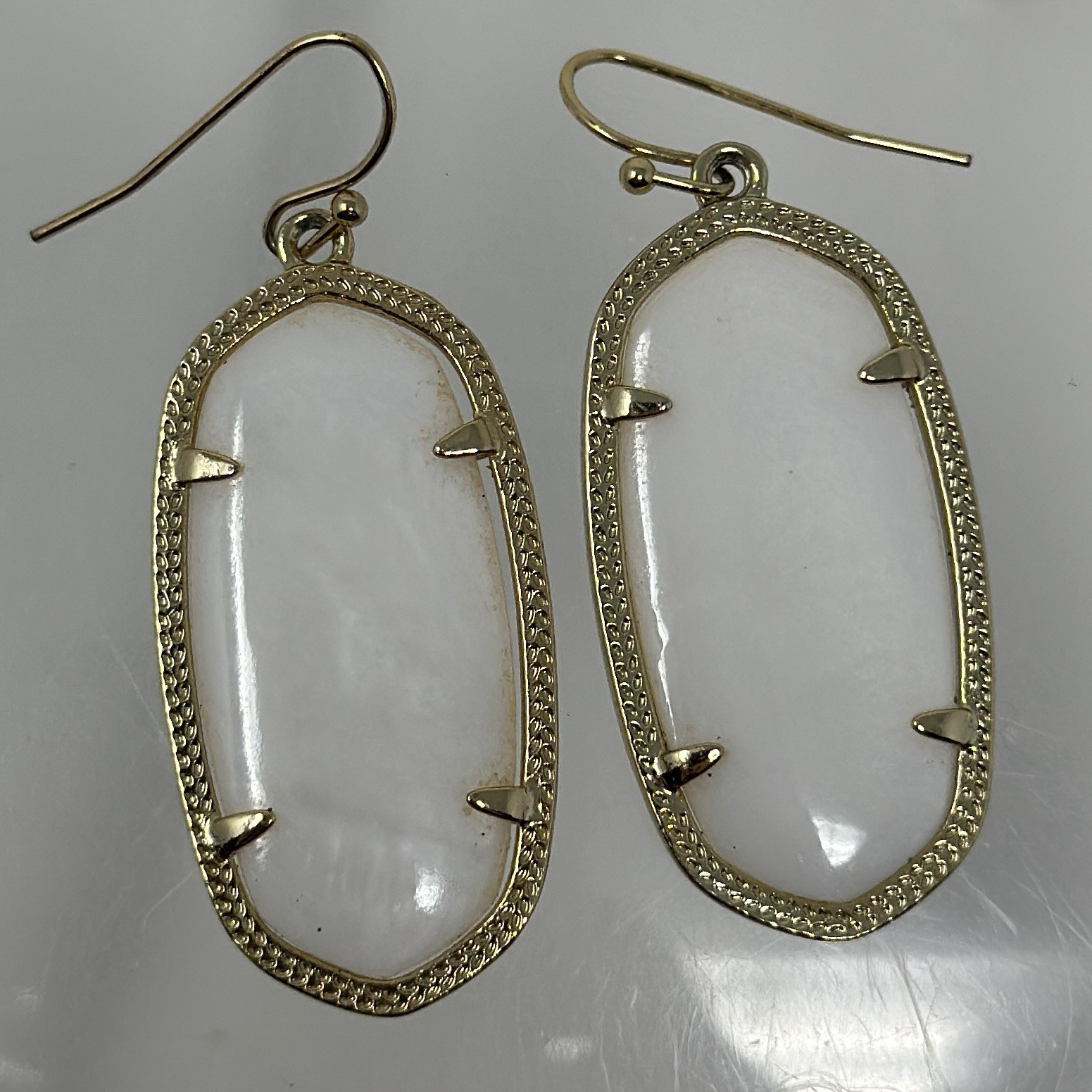 Kendra Scott White Abalone Shell Dangle Earrings … - image 3