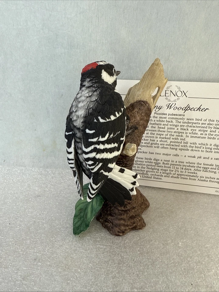 Figura Pájaro Carpintero Lenox Downy Colección Pájaro Jardín 1989 Certificado de Autenticidad Foto 3 de 4