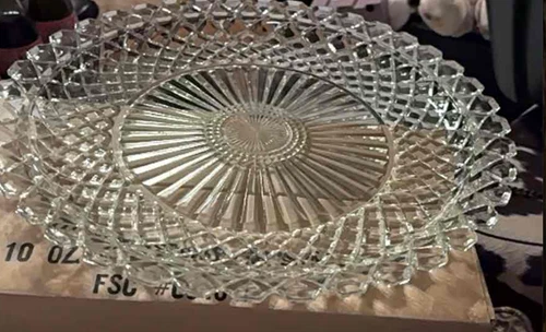 Vintage Anchor Hocking Waterford Waffle Platter Clear 14", MINT condition