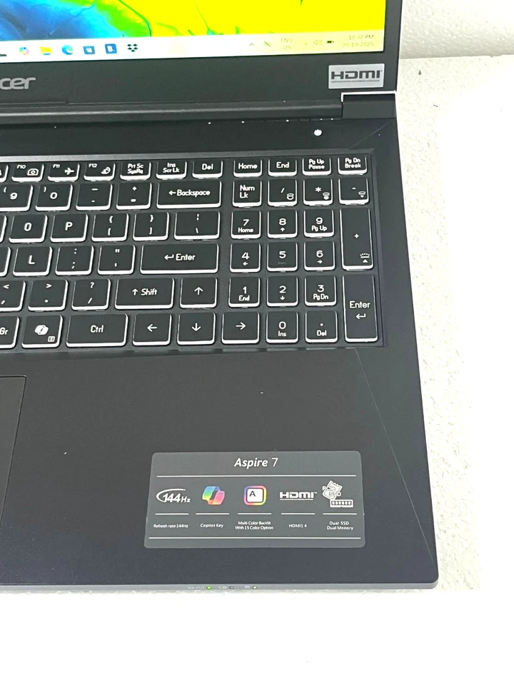 Acer Aspire 7 A715-59G Intel i7-12650 16Gb RAM 512GB SSD 6Gb RTX3050 15.6" 144Hz - Image 3 of 4