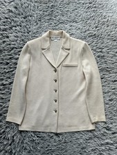 St John Blazer Womens 8 Beige Knit Fringed Trim Jacket Collection