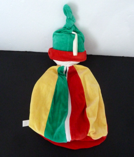 B2. DOUDOU PELUCHE RANGE PYJAMA SUCRE D'ORGE CLOWN rouge jaune vert TRES BON ETA - Picture 3 of 5