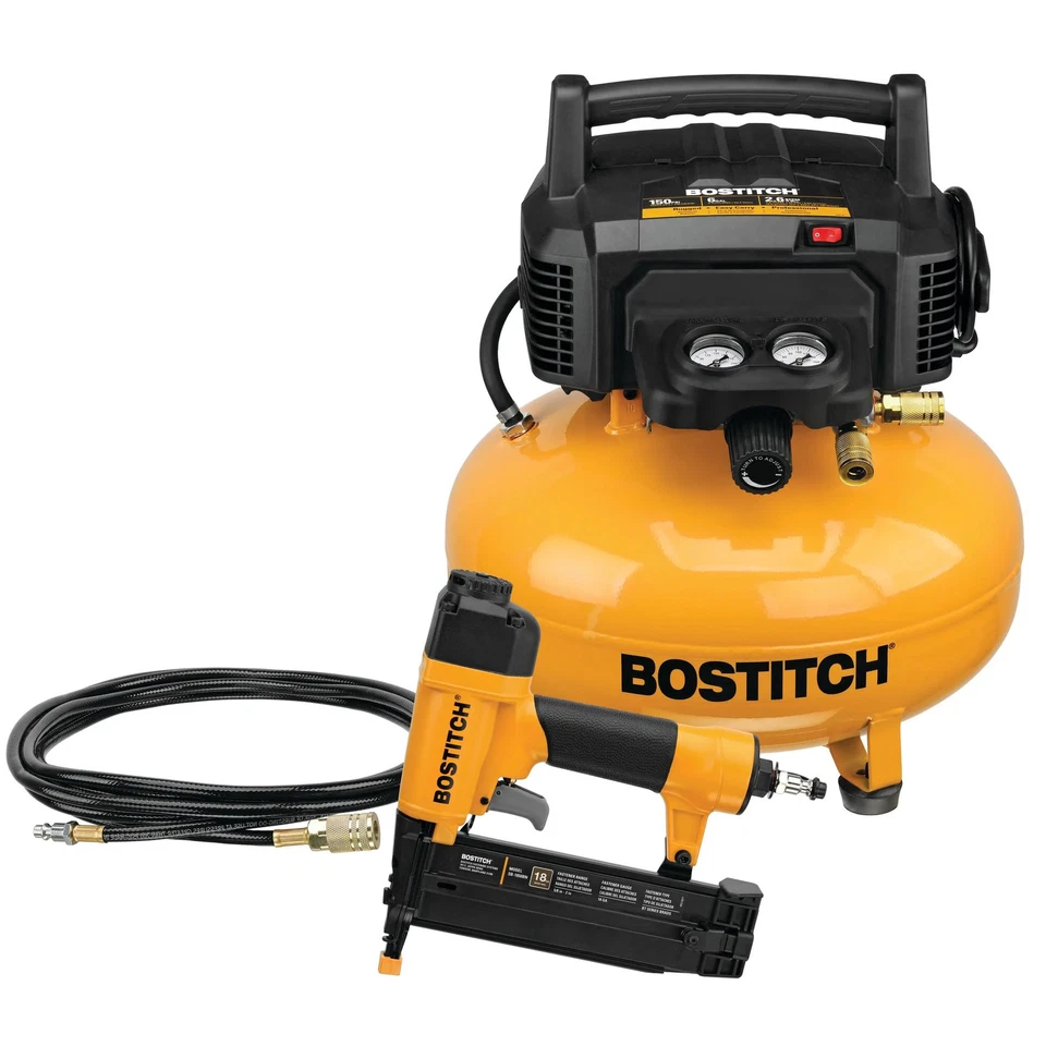 Kit combinado de compresor de aire BOSTITCH con clavadora Brad, 1 herramienta - BTFP1KIT Foto 2 de 4