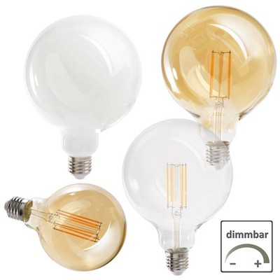 E27 Filament LED Leuchtmittel DIMMBAR Glüh-Birne Deko Lampe WARMWEIß Retro große