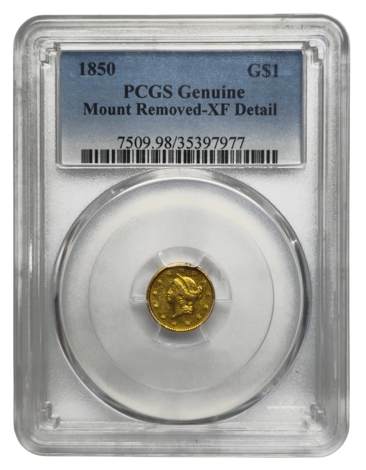 1850 US $1 One Dollar Liberty Head Dollar .900 Gold Coin Type I PM0155 - Image 3 of 4