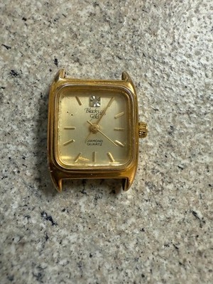 Black Hills Gold 25/5738 Diamond Quartz Square Dial Wristwatch. NO BANDS. UNTEST