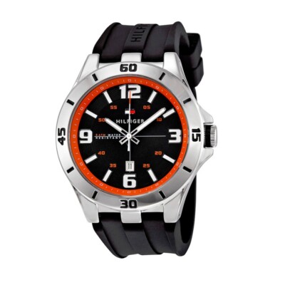 Tommy Hilfiger Herrenuhr 1791064 Quarz Schwarz Silikonband