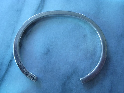 Designer Coach Solid Sterling Silver Cuff Bracelet 6.5" Marked Coach 925 - Picture 4 of 5